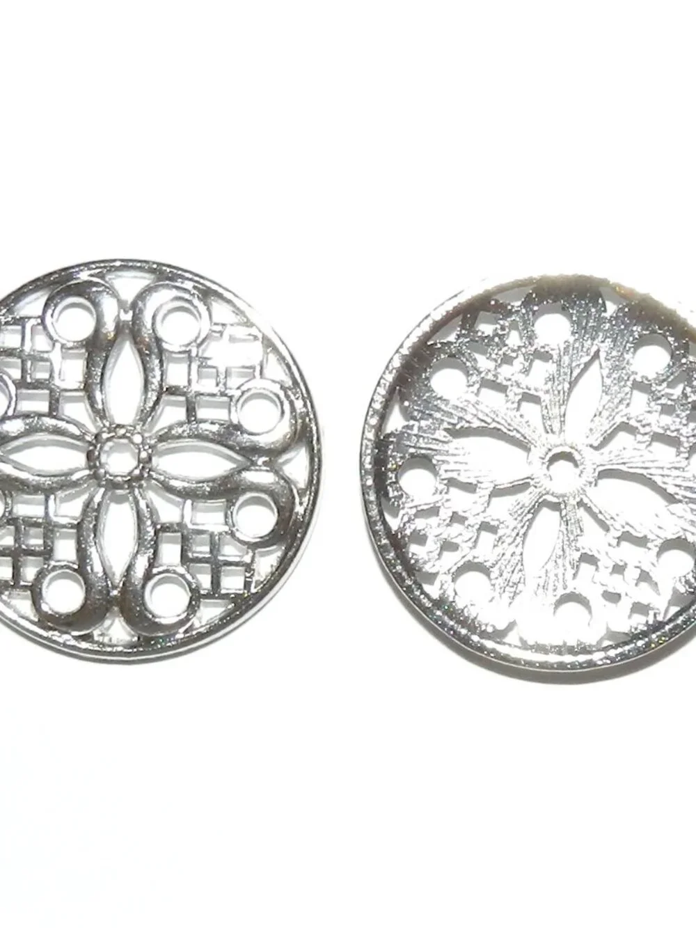 M7115 Antiqued Silver 24mm Ornate Round Link Metal Jewelry Component 10pc